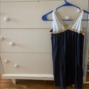 Girls Crewcuts Navy Blue and White Flowy Dress